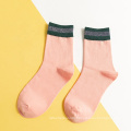 2020 new socks bright silk thick stripe color matching striped crew socks fashion cotton women socks